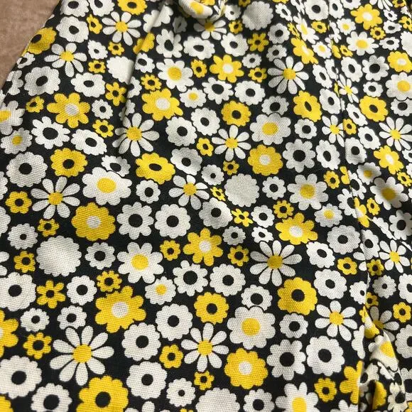 Vintage 60s Bobbie Brooks Pop Art Floral Print Lederhosen Overall Shorts Mod - Picture 6 of 8
